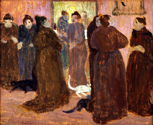 Tertulia at the inn before eating. The inn by Pedro Figari