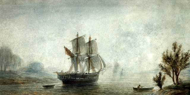 Paisaje de la costa con veleros by Prilidiano Pueyrredón