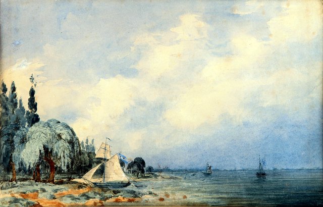 Paisaje de la costa (San Isidro) by Prilidiano Pueyrredón