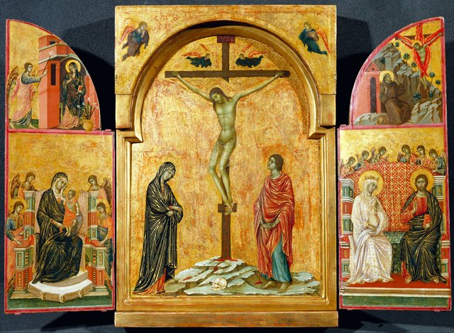 Triptych: Crucifixion and other Scenes by Duccio di Buoninsegna