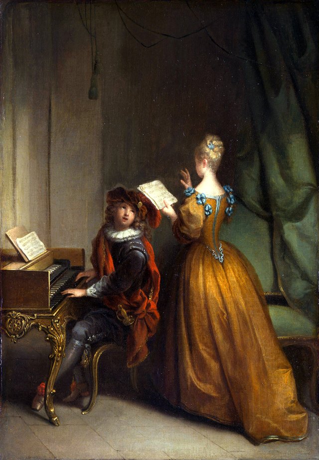 The Singing Lesson by Jean Raoux