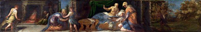 Isaac Blessing Jacob by Andrea Schiavone