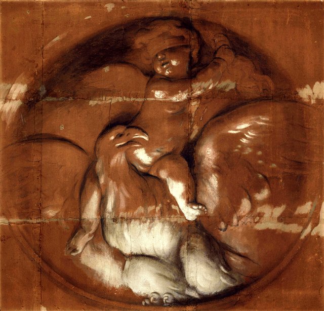 A Cupid, Blindfold, Seated on an Eagle by Carlo Cignani