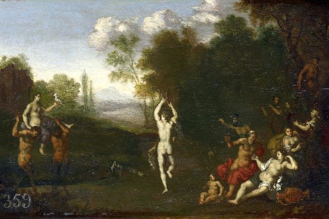 Nymphs and Satyrs in a Landscape by Daniel Vertangen