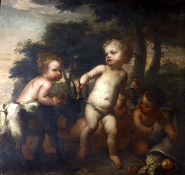 Boys Playing with a Goat by Jacopo Amigoni