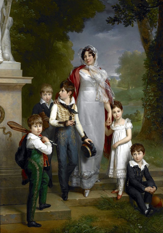 Portrait of Louise-Antoinette-Scholastique Guéhéneuc, Madame la Maréchale Lannes, Duchesse de Montebello, with her Children by François Gérard