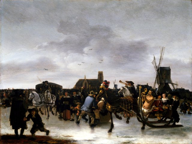 A Skating Scene by Egbert van der Poel