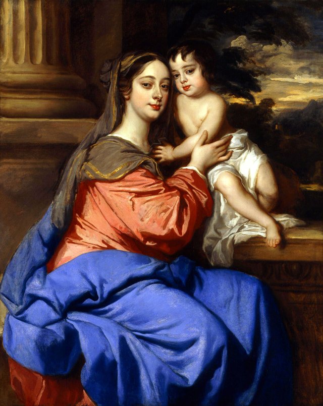 Barbara Palmer (née Villiers), Duchess of Cleveland with her son, Charles Fitzroy, as Madonna and Child by Peter Lely
