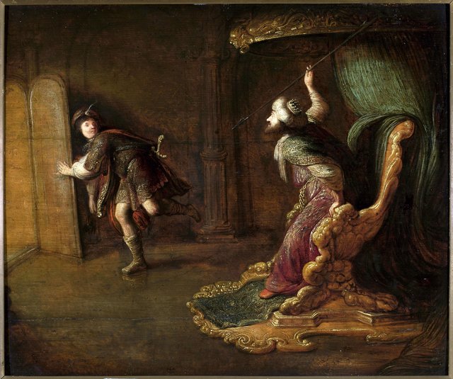 Saul's anger at David by Jan Adriaensz van Staveren