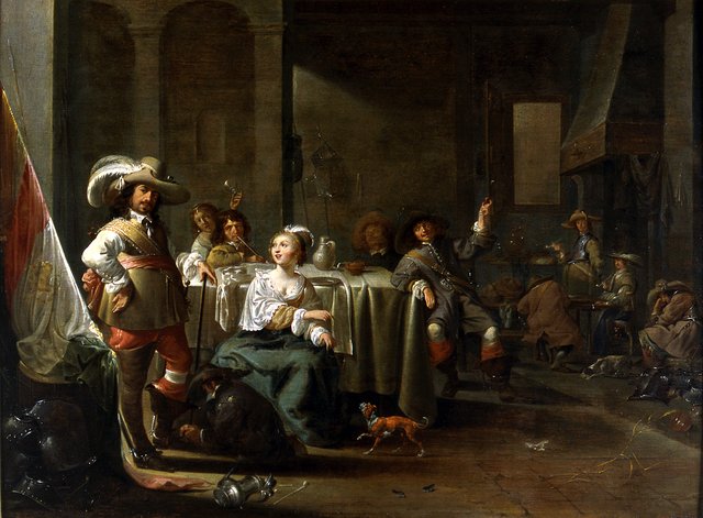 interior with soldiers by Jacob Duck