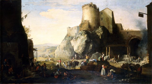 Landscape with fortress by Abraham Begeyn