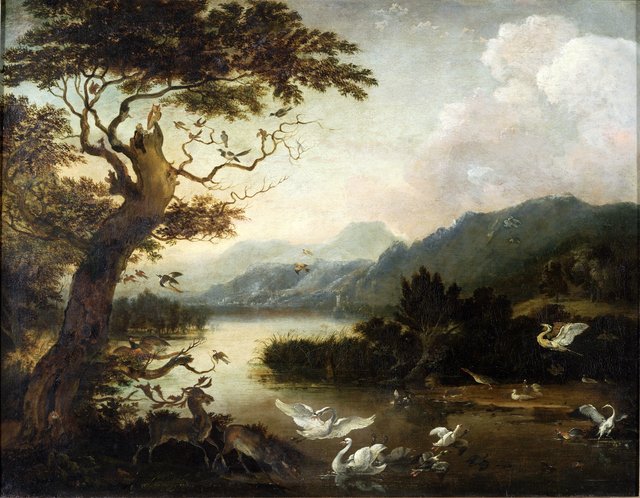 Mountain Landscape by Abraham Hondius