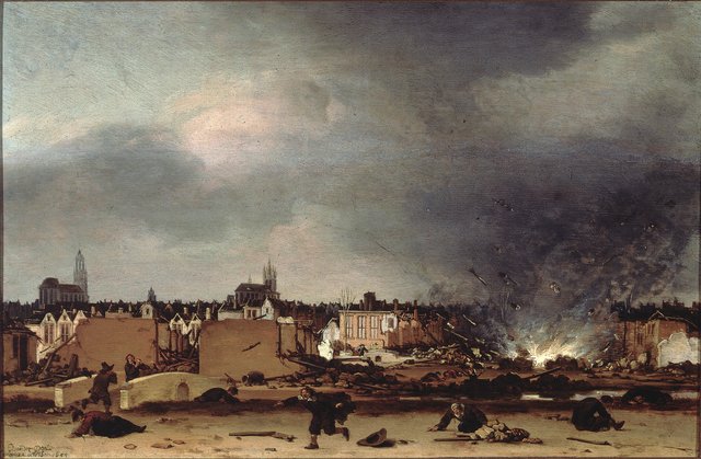 The explosion of the powder magazine in Delft by Egbert van der Poel