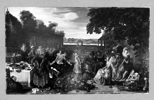 party in a park by Esaias van de Velde