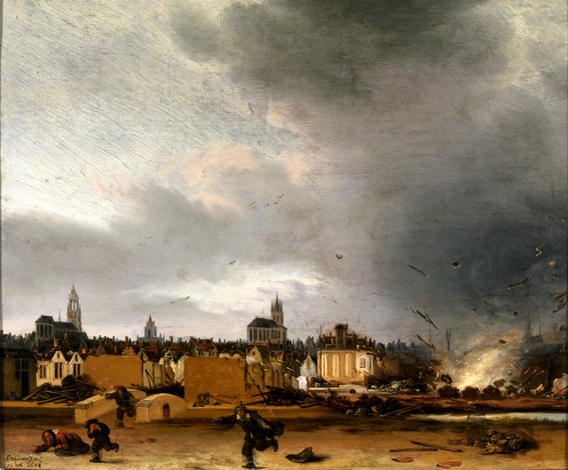 The Explosion of the Gunpowder Store in Delft, 12 October 1654 by Egbert van der Poel