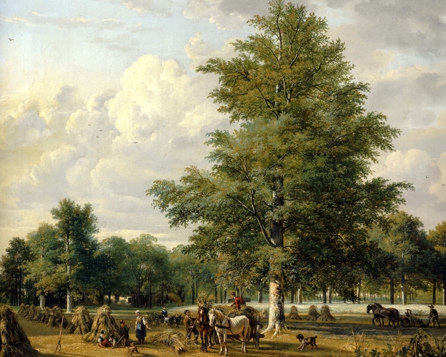 Boeren halen de oogst binnen by Pieter Gerardus van Os