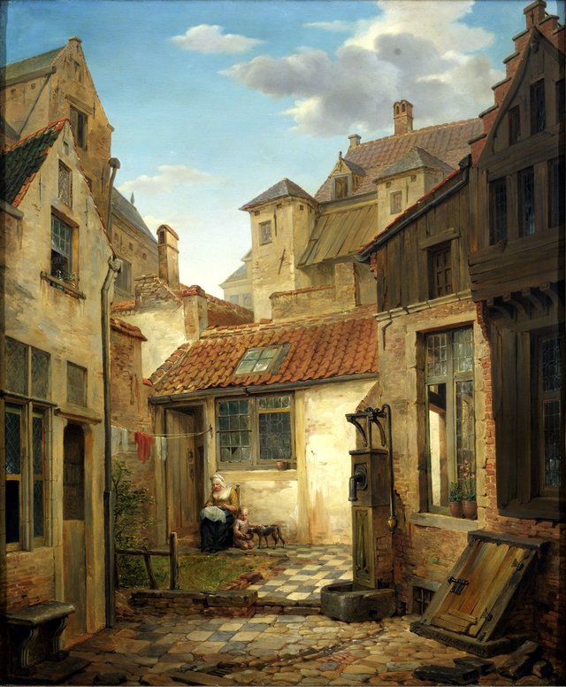 Binnenplaats by Ferdinand de Braekeleer the Elder