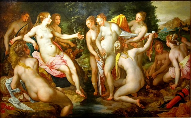 Diana and her nymphs discover Callisto's pregnancy by Hendrik Goltzius