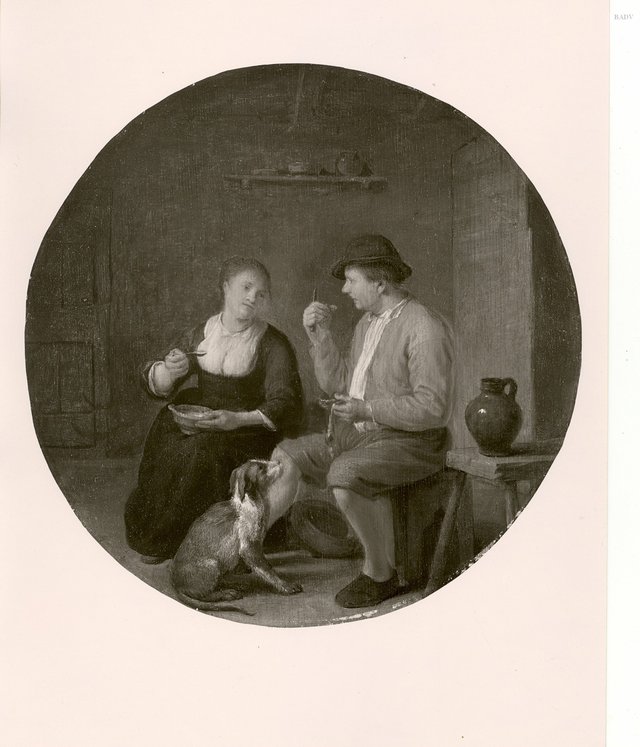 Peasant couple taking their meal by Hendrik Martenszoon Sorgh