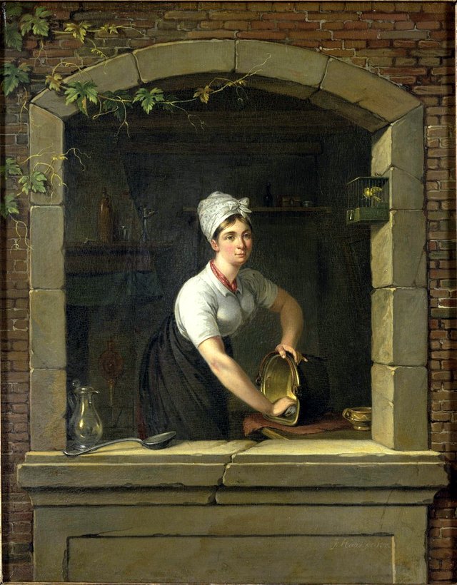 Kitchen Maid at window by Johannes Hari