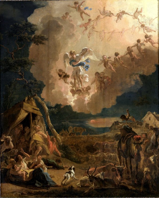 annunciation with shepherds by Abraham Hondius