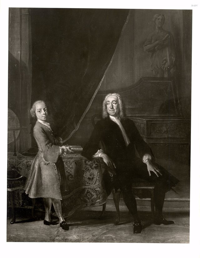 Double portrait of an unknown man and a boy by Cornelis Troost