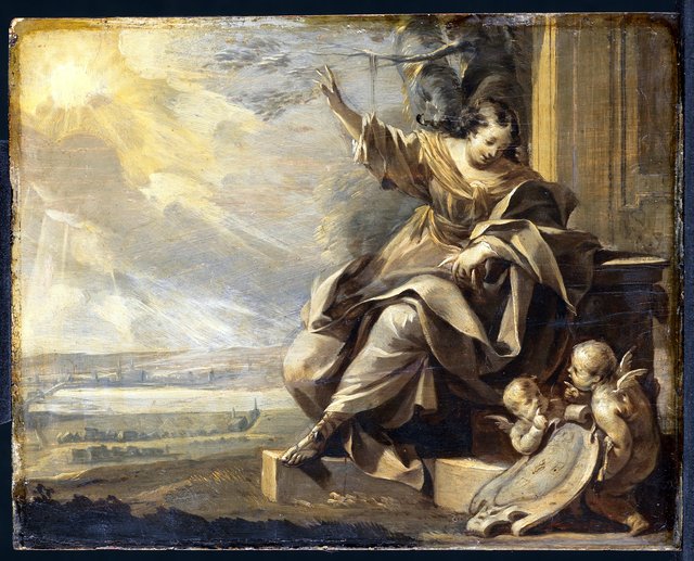 Allegorical Female Figure with Two Putti by Charles Le Brun