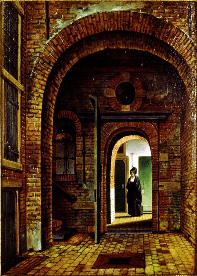 De ingang van het Aalmoezeniersweeshuis in Amsterdam by Johannes Jelgerhuis