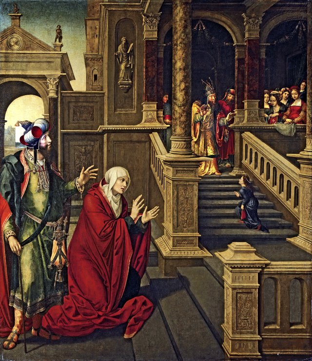 The Presentation of the Virgin in the Temple with Saints Anne and Joachim by Pedro de Campaña
