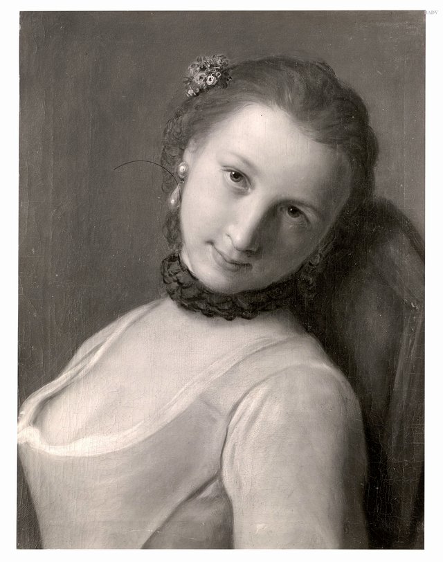 Young Woman with Black Collar and Flowers in her Hair, Known as "The Frivolous Girl" by Pietro Rotari