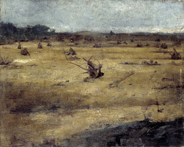 Heidelandschap met boomstronken by Willem Witsen