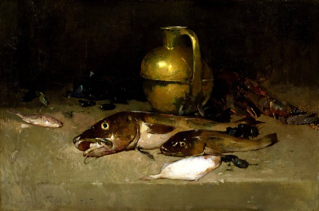 Still Life with Fish by Emil Carlsen
