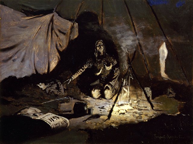 The Dry Leaves Lasted Longer Than She by Frederic Remington