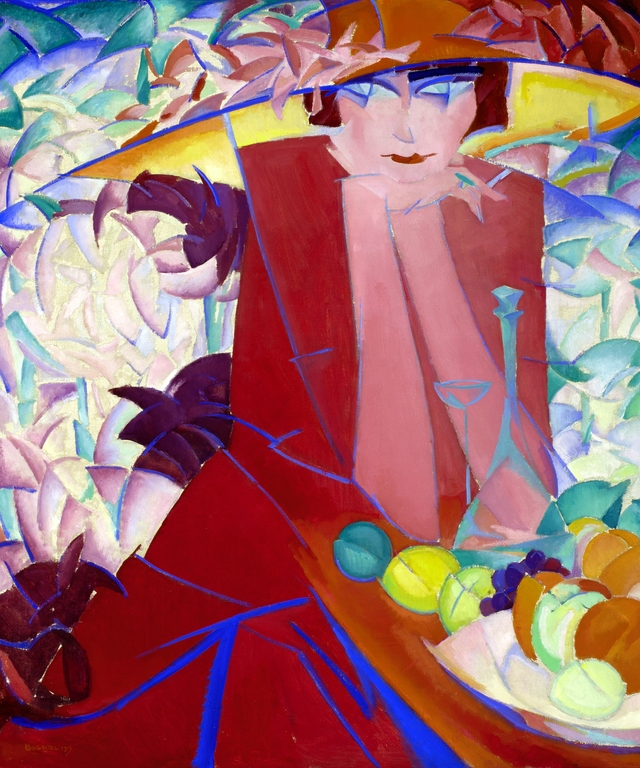 Lady with Large Hat in Summer House by Leo Gestel