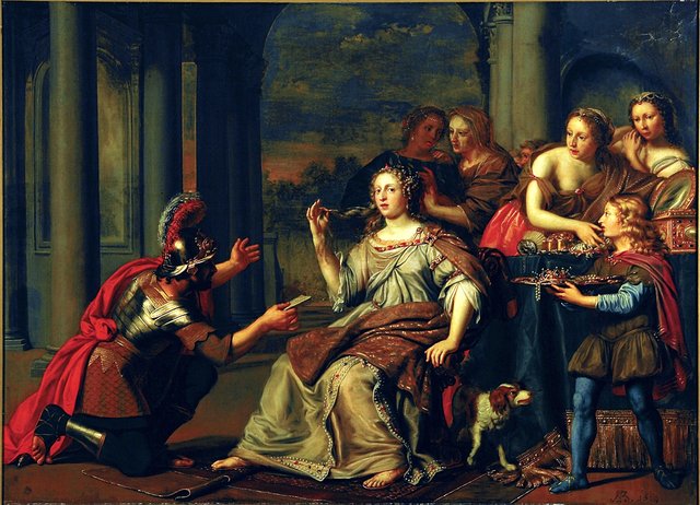 Semiramis receives word of the uprising in Babylon by Adriaen Backer