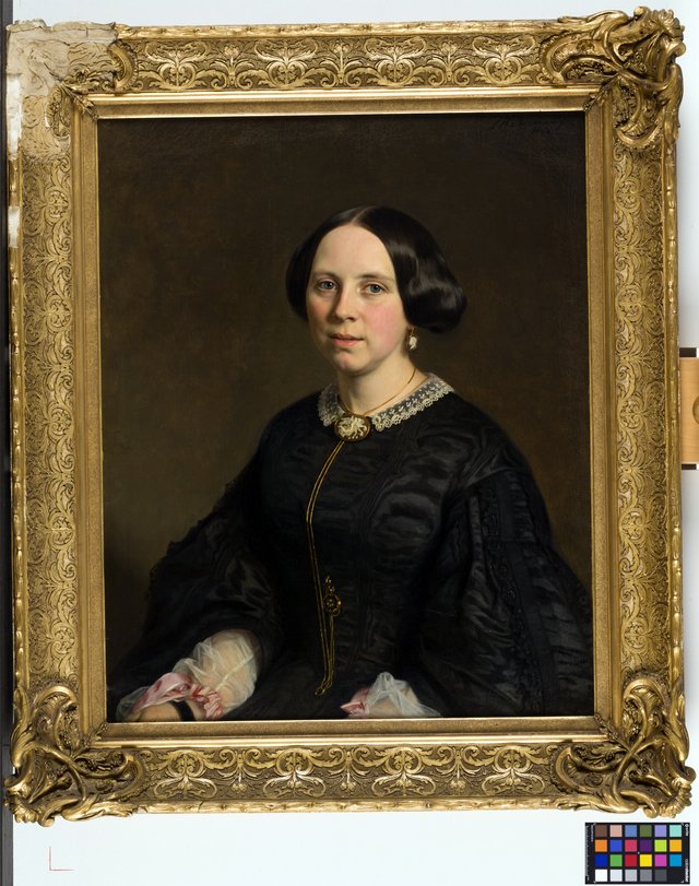 Portrait of Johanna Constantia Vreede (1829-1897), vrouw van  Prof. mr. Otto van Rees (1825-1868) by Johan Heinrich Neuman