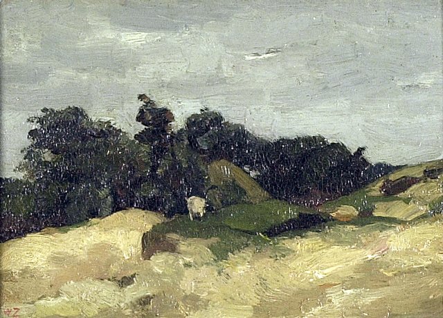 Dune landscape with a goat by Willem de Zwart