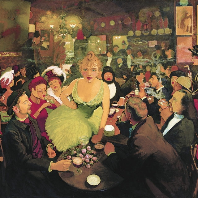 The Interior of Bruant - The Mirliton by Louis Anquetin
