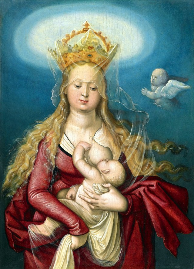 The Virgin as queen of heaven suckling the infant Christ by Hans Baldung Grien