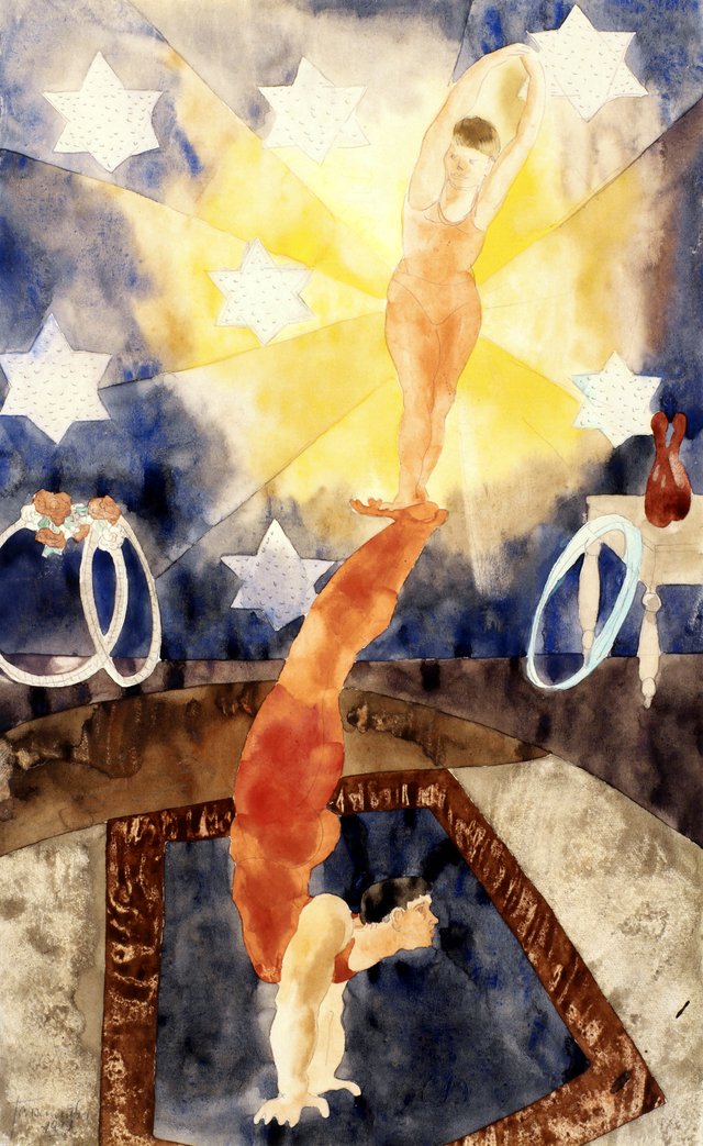 Two Acrobats in Red Tights by Charles Demuth