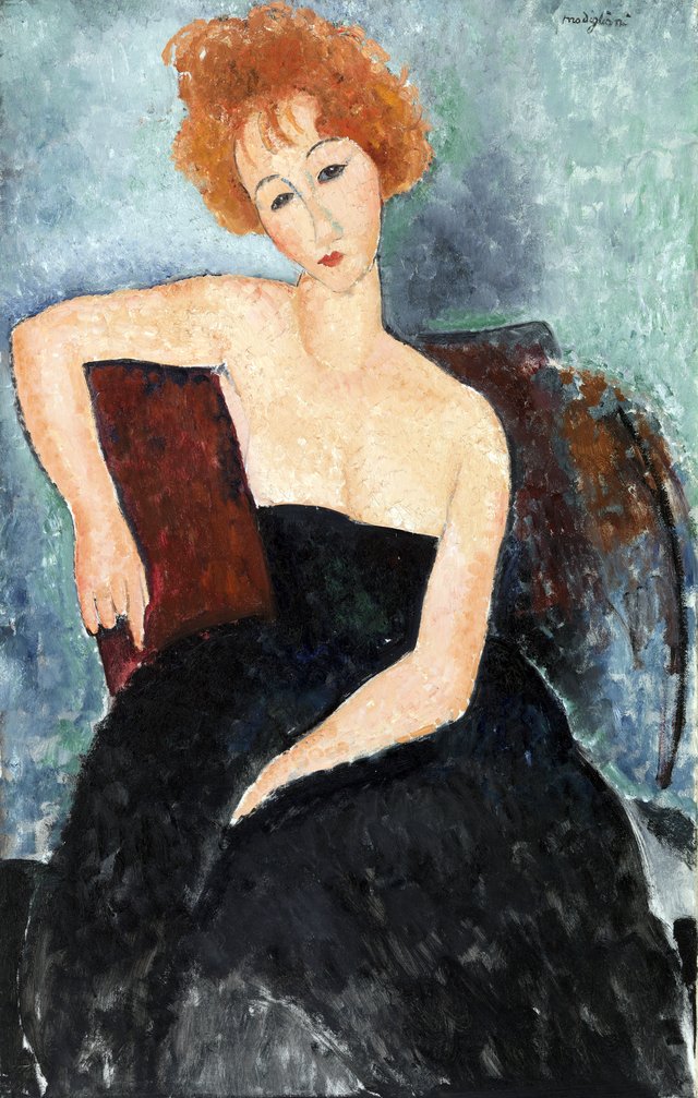 Redheaded Girl in Evening Dress by Amedeo Modigliani