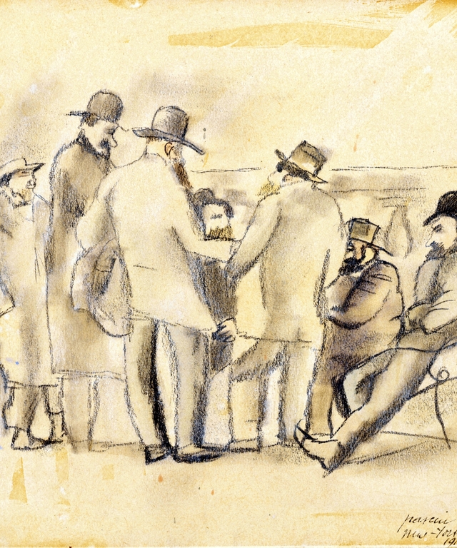 Group of Men, New York by Jules Pascin