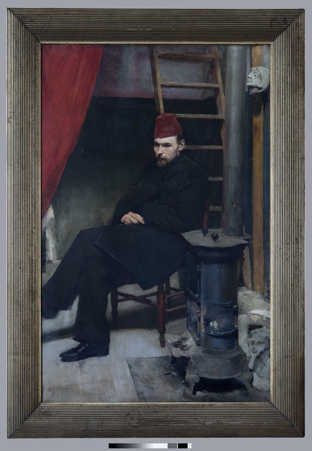 Portrait of sculptor Konstanty Laszczka. by Józef Mehoffer
