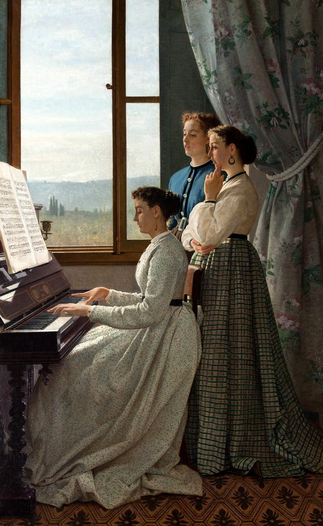 The singing of the folk song by Silvestro Lega