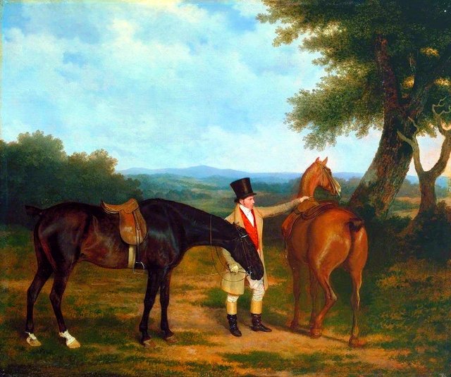 Two Hunters with a Groom by Jacques-Laurent Agasse