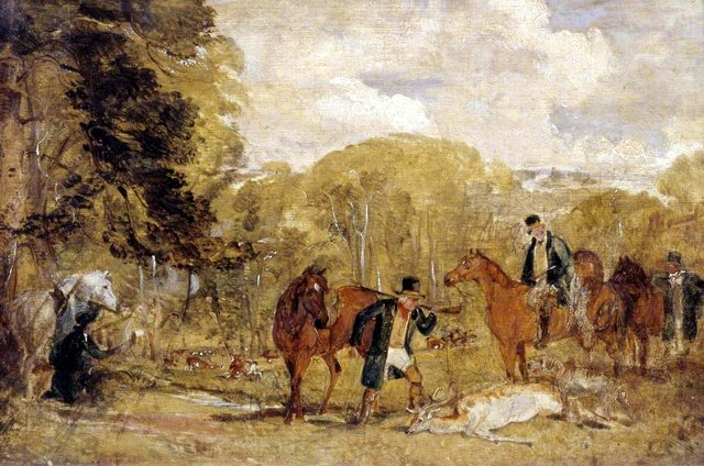 Sketch for ‘Buck-Shooting in Windsor Great Park’ by John Frederick Lewis