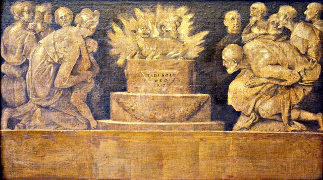 Scene of sacrifice by Pontormo