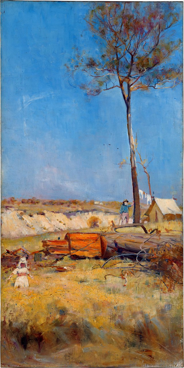Under a southern sun (Timber splitter's camp) by Charles Conder