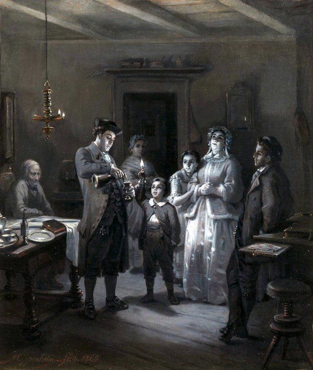 The Conclusion of the Sabbath (Sabbath-Ausgang) by Moritz Daniel Oppenheim