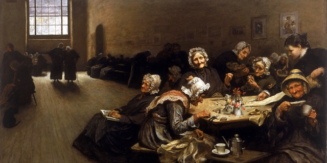 Eventide- A Scene at the Westminster Union by Hubert von Herkomer